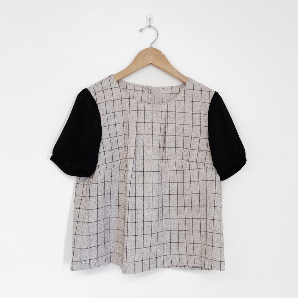 ❌SOLD❌Vintage Grid Boxy Top - Picture 1 of 5